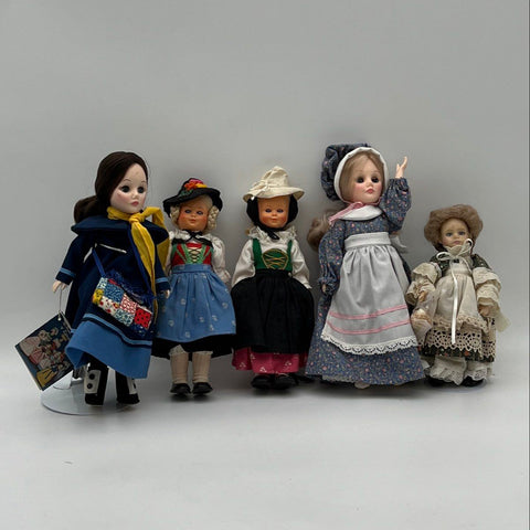 Vintage Effanbee Doll Lot 1975 1176 Austrian Folk Dolls Collection 5 Pieces