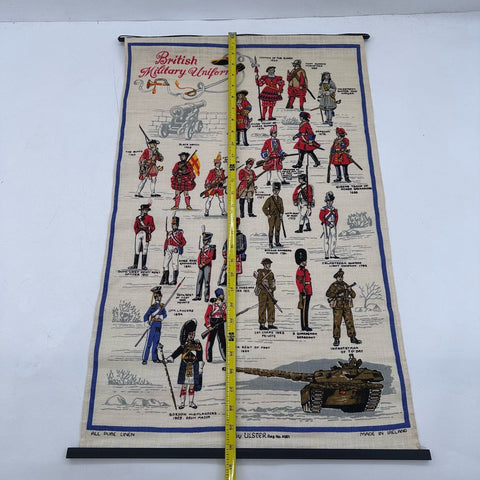 Ulster Vintage British Military Uniforms Irish Linen Wall Hanging Tapestry