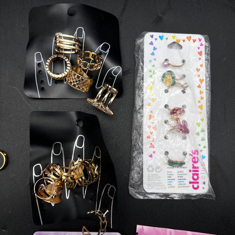 Claire's Paparazzi Fashion & Children's Ring Jewelry Lot 30+ Gold Silver Tone