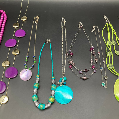 Chico's NW Boho Statement Necklaces Jewelry Lot 10 Beaded Shell Colorful Fashion