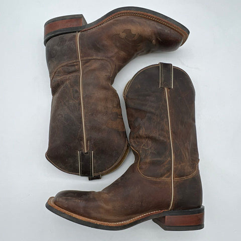 Nocona Kansas State Powercat Brown Leather Western Cowboy Boots Size 9.5D