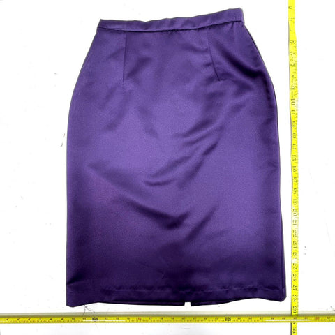 Alfred Angelo Women's Lace Peplum Top Eggplant Satin Skirt Set Sz 6/4