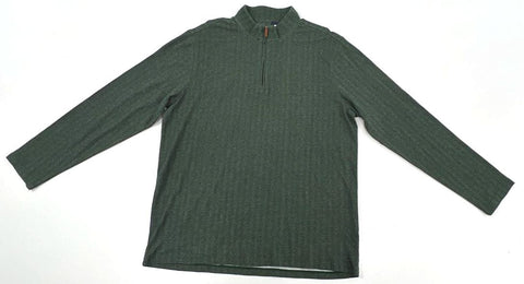 Mizzen+Main Men's Spruce Green Herringbone Quarter Zip Pullover NWT Size L