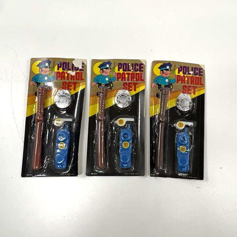 Lot of 3 Vintage Police Patrol Set No. 215 Made in Hong Kong Toys NIP Sealed