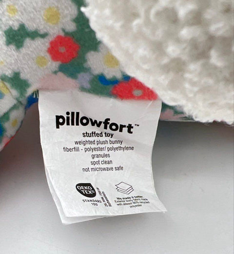 Pillowfort Weighted Plush Bunny Stuffed Animal Floral Pattern 23 Inch 4 Pounds