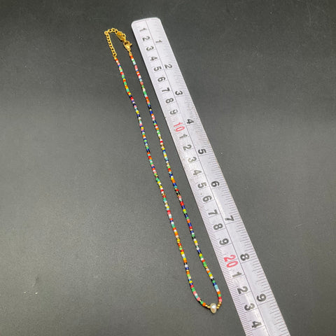 Atolea Isla Bonita Gold Tone Multicolor Beaded Freshwater Pearl Choker Necklace