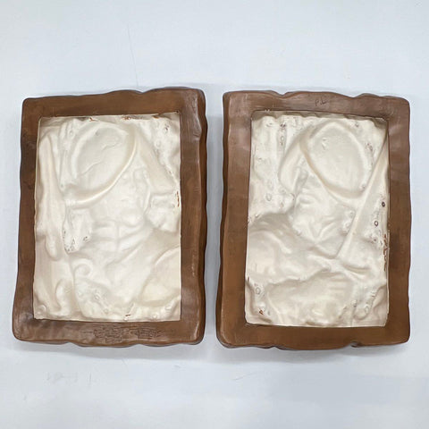 Unsigned Vintage Mid-Century Spanish Conquistador Relief Wall Plaques 16x12