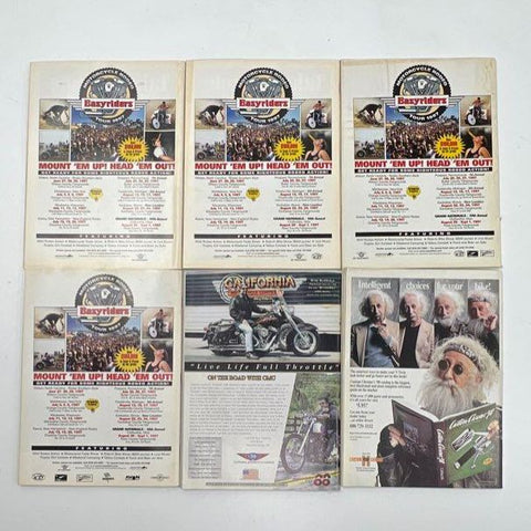 Vintage Easyrider Magazine Lot of 6 1997 July-Dec #289-294 Biker Adult