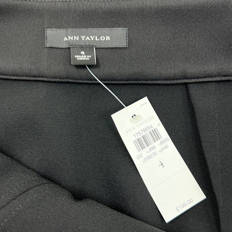 Ann Taylor Women's Black Maxi Skirt High Front Slit Polyester Sz 4 NWT