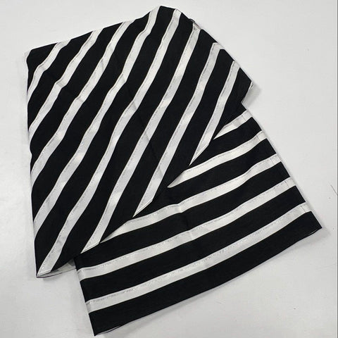 Halston Heritage Women's Black Chalk Metallic Stripe Strapless Dress Sz 4 NWT