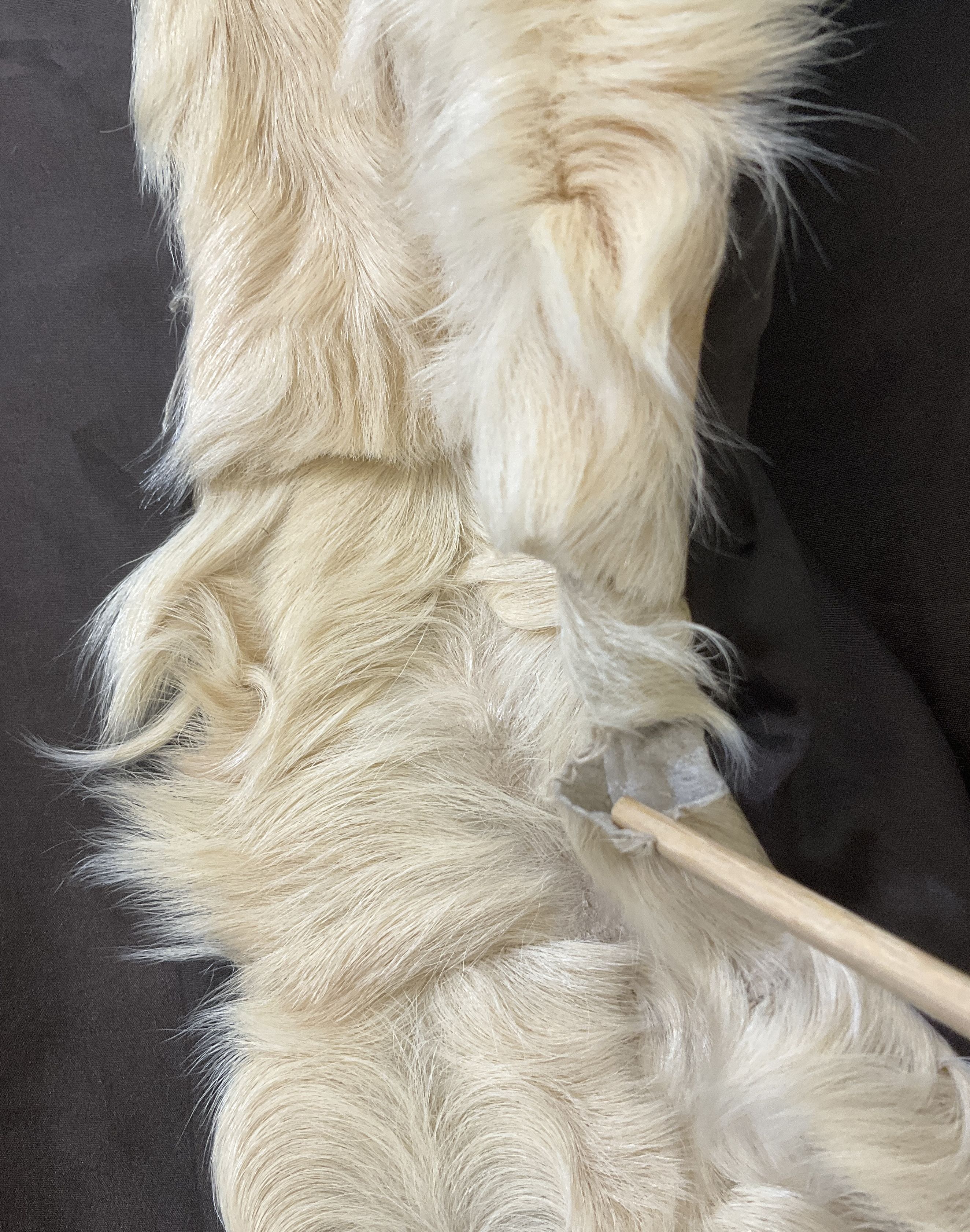 Vintage 60s 70s Cream Shaggy Wavy Goat Fur Vest Boho Hippie Unisex Size Medium