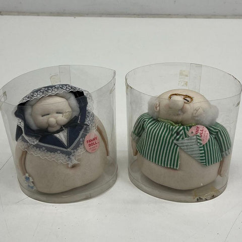 Vintage 80s Fanny Doll Lot of 2 Butt Face Gag Gift Novelty Figures w/ Tubes