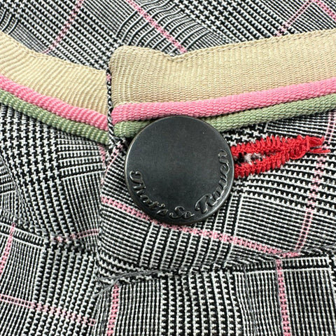 Vintage Y2K That's So Raven Girls Gray Pink Plaid Cuffed Glen Check Pants Sz 8