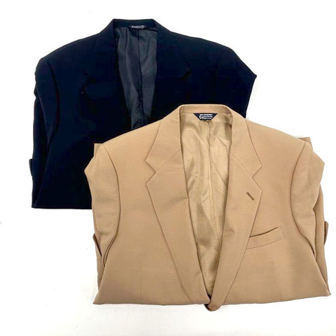 Lot of 2 Vintage Kuppenheimer Men's Suit Jackets Tan & Navy Blazer Sport Coat
