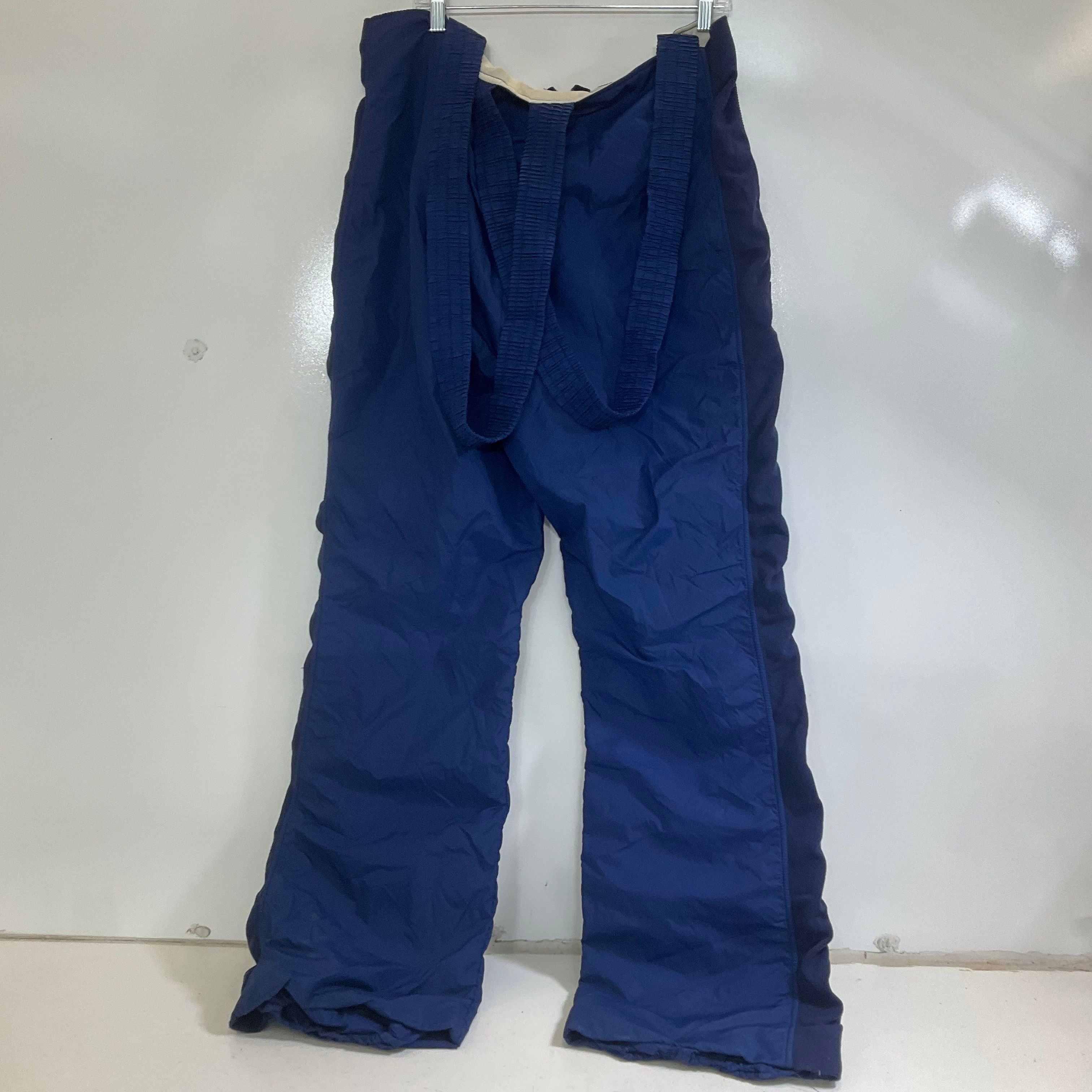 Vintage Sportcaster Mens XL Blue High Rise Snow Pants Ski Bib Made in USA
