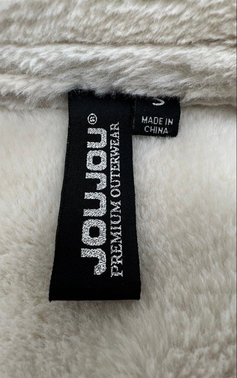 JouJou Women's Black Suede Faux Fur Trim Aviator Biker Zip Jacket Sz S
