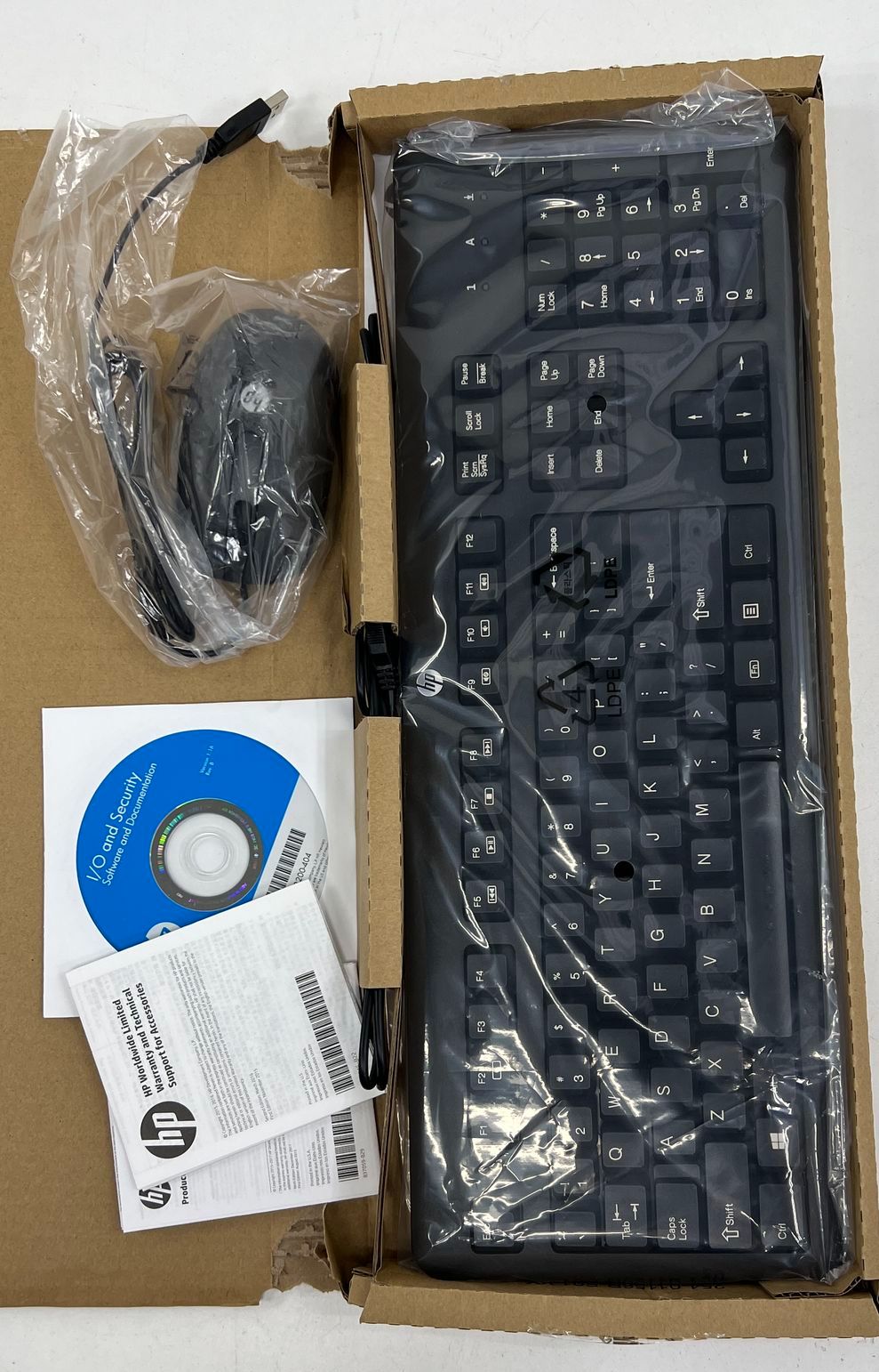 HP QY776AT USB Wired Keyboard & Mouse Combo Kit KU-1156 Black New