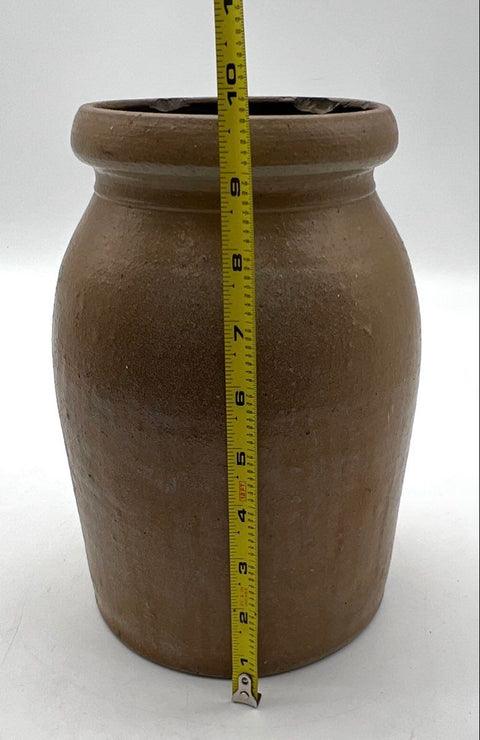 Antique Stoneware Jug Crock Salt Glaze Albany Slip Interior 10" 19th Century