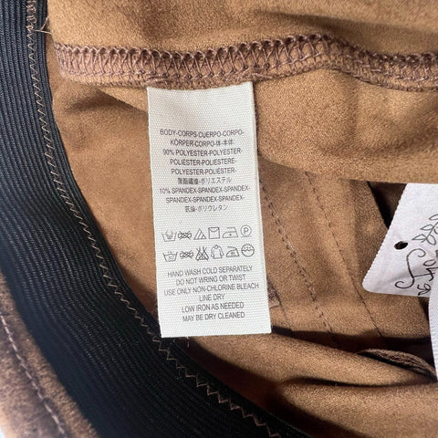 NWT Free People Womens Brown Faux Suede Distressed Leggings Pants Size 30