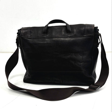 Kenneth Cole Reaction Brown Leather Messenger Laptop Briefcase Bag Adjustable