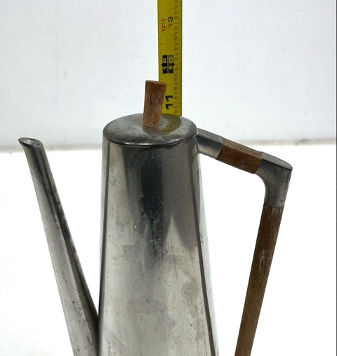 Royal Holland Pewter Daalderop Coffee Pot Teak Handle Mid-Century Modern MCM