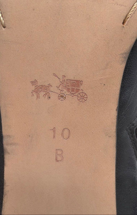 Coach Alessandra Black Leather Wrap Strap Ankle Boots Block Heel Size 10