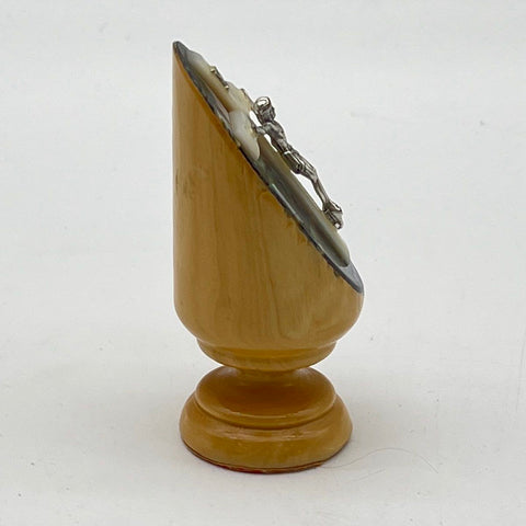 Jesus Crucifix Figurine Abalone Mother of Pearl Olive Wood Bethlehem Holy Land