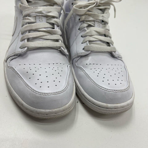 Nike Air Jordan 1 Mid White Cool Grey Sneakers 553558-100 Size 10.5