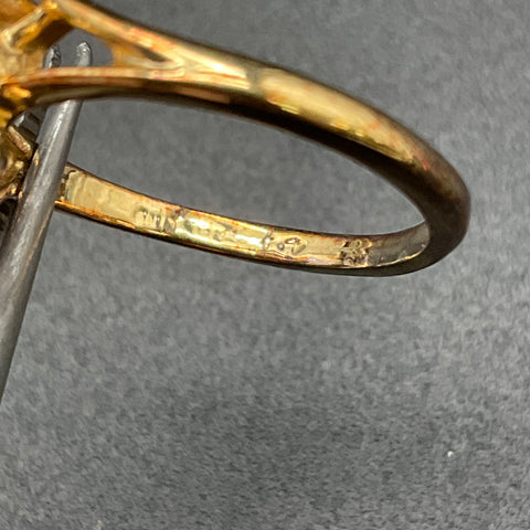 Vintage Gold Plated Amethyst Bypass Ring Clear Accent Stones Size 7