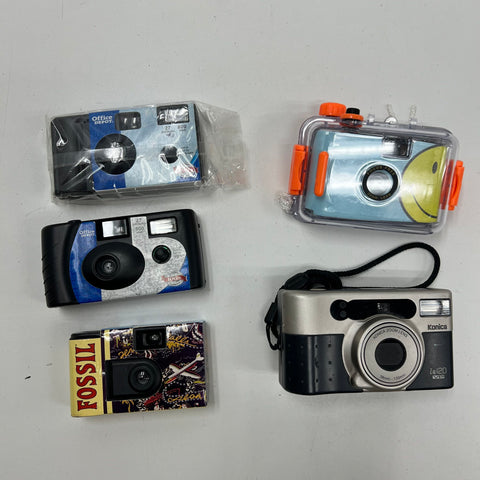 Konica Polaroid Ansco 35mm & APS Film Point & Shoot Camera Lot of 7