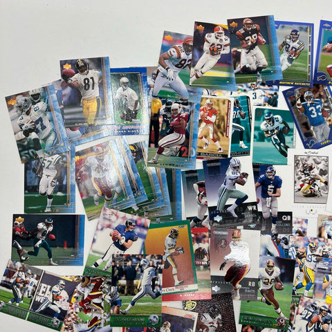 Large Bulk NFL Football Card Lot 150+ Cards 90s-2000s Topps Fleer Upper Deck