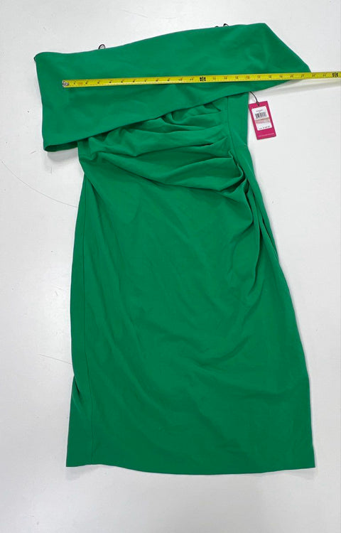 Vince Camuto Women's Green One Shoulder Ruched Sheath Cocktail Dress NWT Sz 12