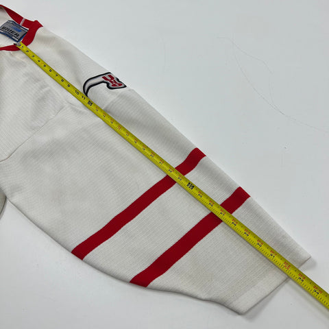 Vintage Y2K Bauer White Red UNO Mavericks Hockey Jersey Men's XXL