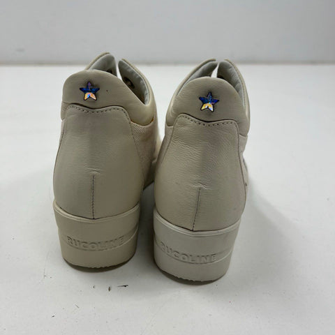 Rucoline Agile Jackie 226A GlitterNet Argento Cream High Top Sneaker Size 7