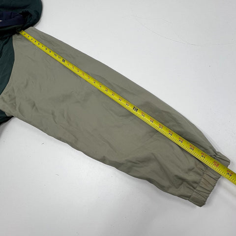 Vintage 90s Grand Slam Green Khaki Colorblock Hooded Windbreaker Jacket Men's L