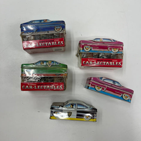Vintage 1982 Ian Logan's Carlectables Car Tins Lot of 5 Sealed Soap England