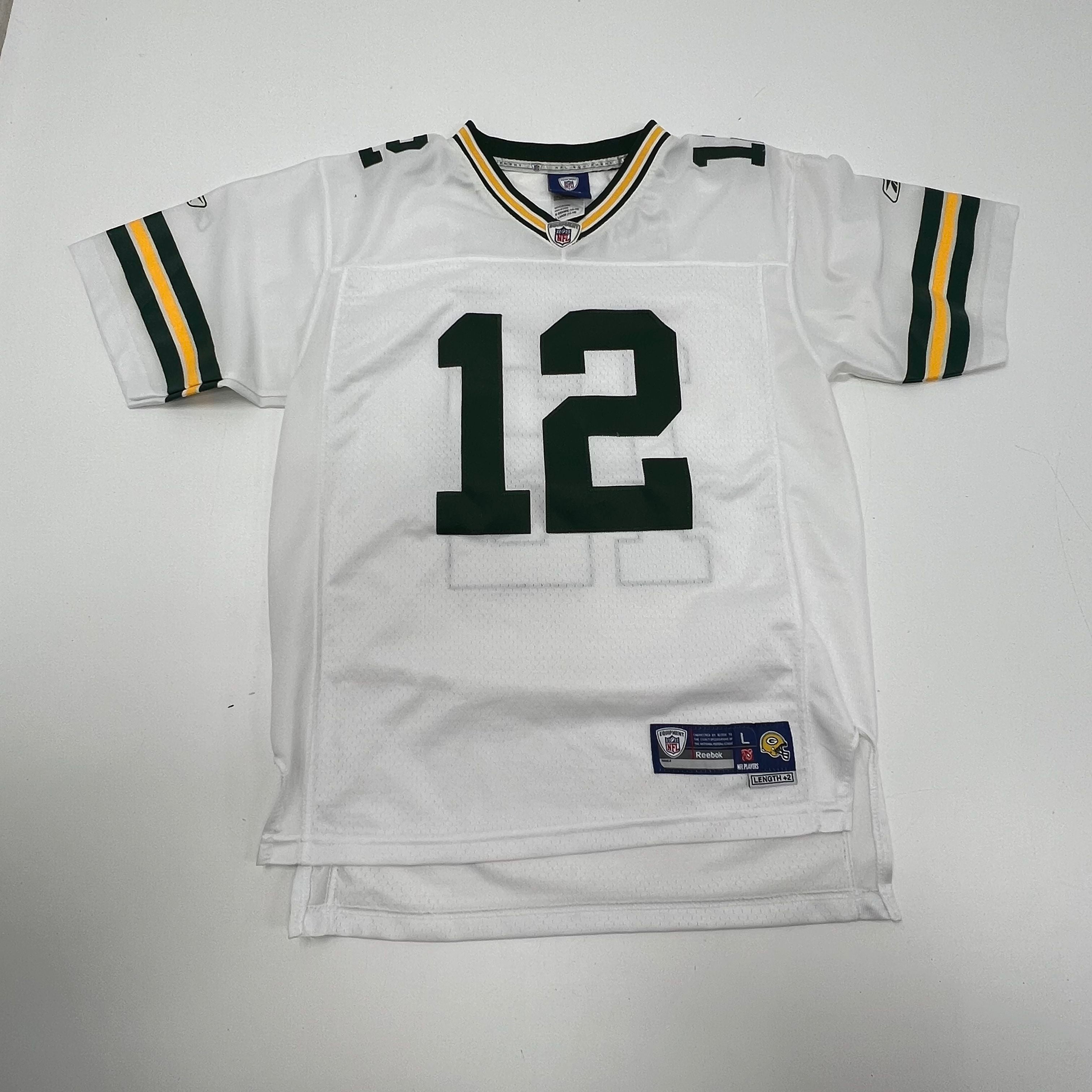 Lot 2 Green Bay Packers Aaron Rodgers #12 Jersey Reebok Majestic Youth L Adult M