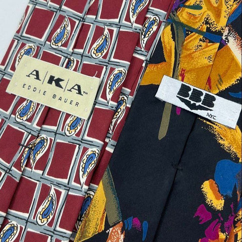 Lot of 10 Vintage Neck Ties The Beatles Oscar de la Renta Calvin Klein Silk