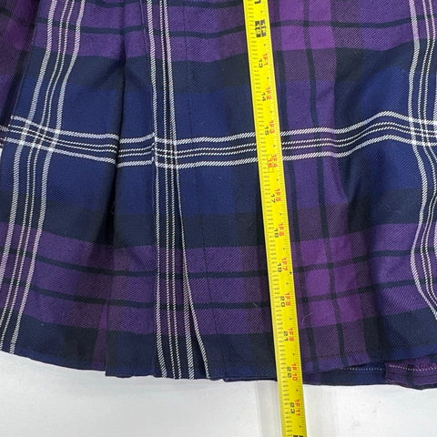Five Rivers Men's Kilt Skirt Purple Plaid Cargo Pockets Utility Size 46