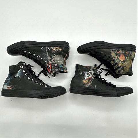 Two Pairs Converse Chuck Taylor All Star Batman & Joker High Top Sizes 9 & 10