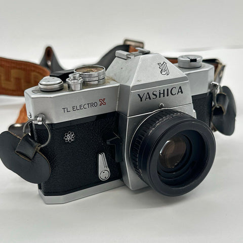 Vintage Yashica TL Electro X 35mm SLR Film Camera Body With Teleconverter