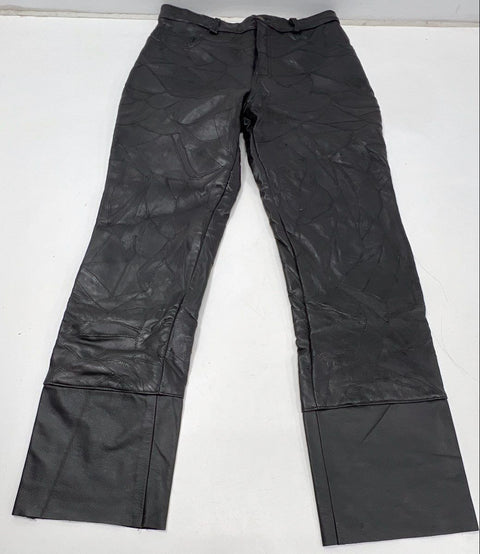 Vintage 90s Navarre Leather Co Men's Black Patchwork Genuine Leather Pants