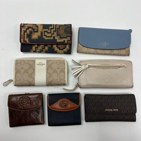 Coach Michael Kors Kate Spade Dooney & Bourke Wallet Clutch Lot of 7 Pieces
