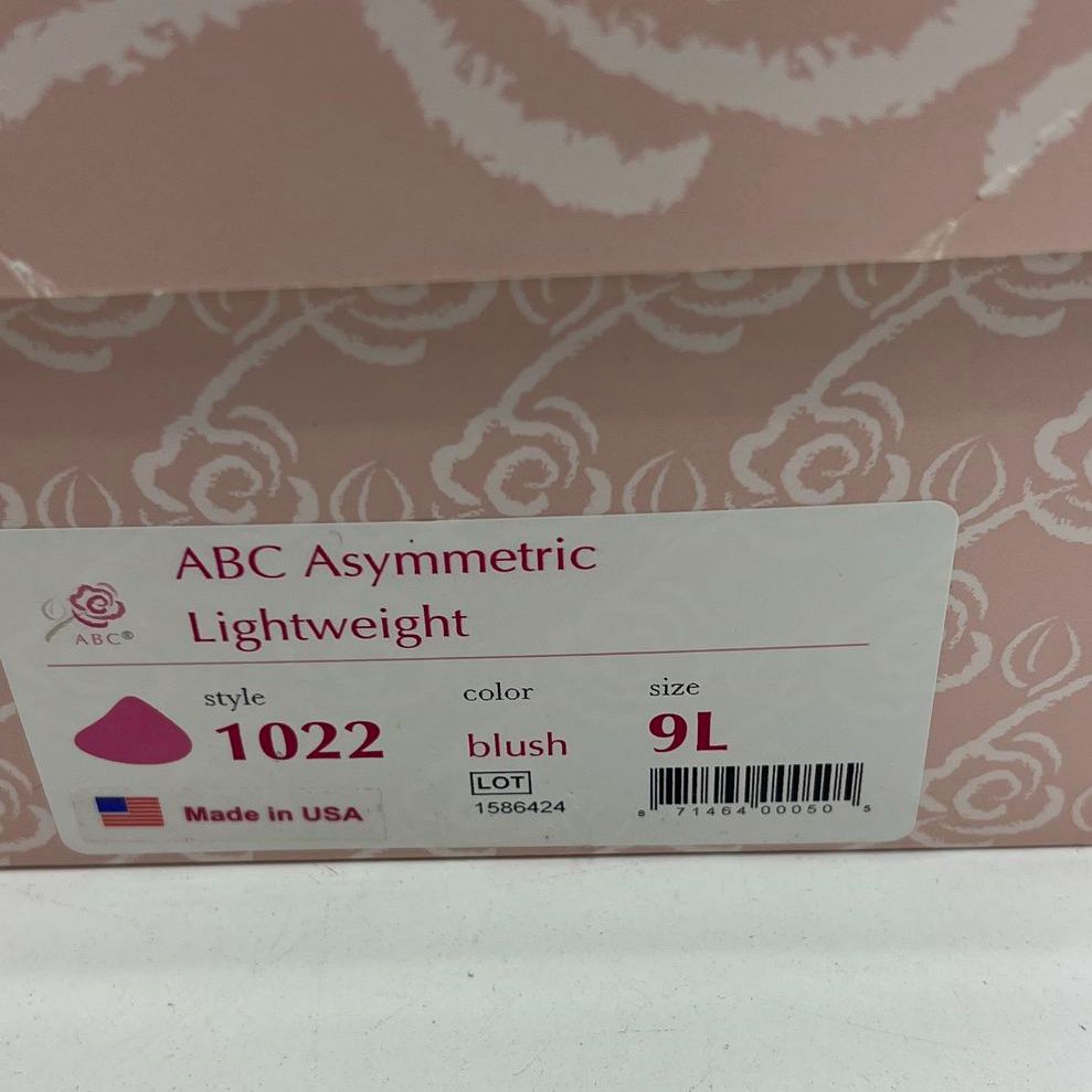 New ABC Blush Asymmetric Light Weight Breast Form Prosthesis 1022 Size 9L