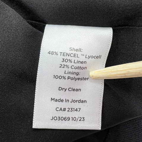 Talbots NWT Black Double Breasted Tencel Linen Blend Blazer Women's Size 6