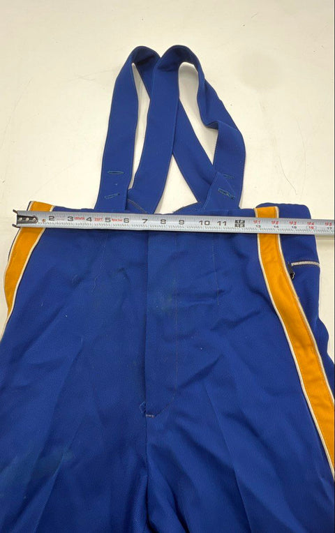 Vintage Marching Band Uniform Jacket Bib Trousers Set Blue White Gold Warriors