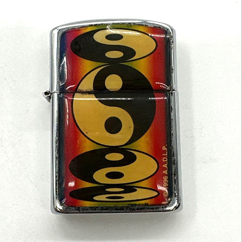 Vintage A.A.D.L.P. Lighter Lot of 2 Peace Sign & Yin-Yang 1993 1996 Not Tested