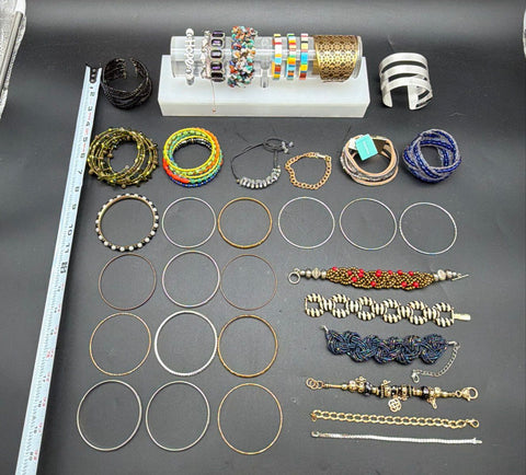 Banana Republic Maurices Jewelry Lot 35 Vintage Modern Bracelets Bangles Cuffs