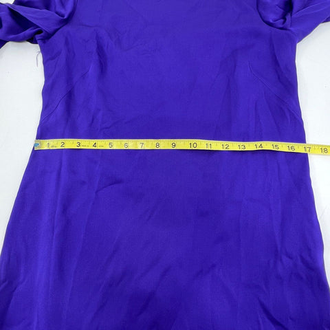 Milly Women's Royal Purple Flared Bell Sleeve Shift Mini Dress Made in USA Sz 4