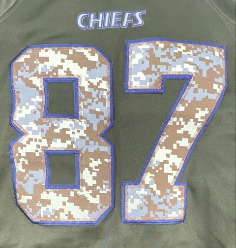 Nike Men's Kansas City Chiefs Travis Kelce Salute to Service Jersey Olive Sz L